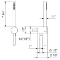 Душевой набор Fantini AF/21 Matt British Gold PVD – лейка FIT, шланг 150 см, держатель (81 P6 8061) - миниатюра фото 2