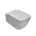 Подвесной унитаз GLOBO Stone безободковый со скрытым монтажем, 56x36 см, белый (STS06.BI) - миниатюра фото 1