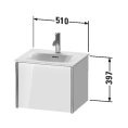 Тумба подвесная Duravit XViu 510x420x397 мм для раковины, цвет walnut dark/черный матовый (XV40310B221) - миниатюра фото 2