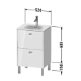 Тумба напольная под раковину Duravit Brioso с 2 ящиками, 685x520x419 мм, цвет White High Gloss (BR450902222) - миниатюра фото 2