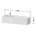 Подвесная тумба Duravit Happy D.2 Plus с 2 ящиками, 354x1600x550 мм, белый глянец (HP4954L2222) - миниатюра фото 2