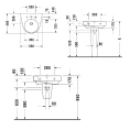 Подвесная раковина Duravit 550x500 мм белого цвета с пьедесталом (2323550000) - миниатюра фото 2