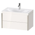 Подвесная тумба Duravit XViu с раковиной, 2 ящика, белый глянцевый/champagne matt (XV4615OB122C) - миниатюра фото 1