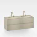 Подвесная тумба Armani Roca Island 155.4 см с двумя раковинами и 4 ящиками в цвете greige (7.8567.1.682.0) - миниатюра фото 1