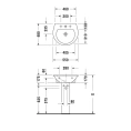 Раковина Duravit Darling New с переливом и 3 отверстиями под смеситель 550x480 мм белого цвета (2621550030) - миниатюра фото 4
