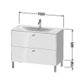 Тумба напольная под раковину Duravit Brioso 234410 White High Gloss (BR451302222) - миниатюра фото 2