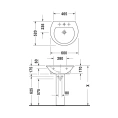 Раковина Duravit Darling New с тремя отверстиями под смеситель 600x520 мм белого цвета (2621600030) - миниатюра фото 4
