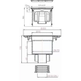 Трап HL310NPr-3000-SML с решеткой 115x115 мм-с сифоном Primus и вертикальным выпуском DN50 манжетой для соединения с SML трубой - миниатюра фото 3
