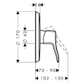 Смеситель для душа Hansgrohe Metris Classic 31676000: настенный монтаж - миниатюра фото 2