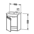 База под раковину Duravit Ketho 550x400x285, 1 дверка, белый матовый (KT6417L1818) - миниатюра фото 2