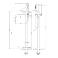 Напольный смеситель для ванны GESSI 316 с душевой лейкой, цвет Black XL (54028#299) - миниатюра фото 2