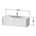 Подвесная тумба Duravit XViu для раковины 234412, 1 ящик, цвет walnut dark/черный матовый, 610x800x480 мм (XV40360B221) - миниатюра фото 2