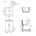 Раковина KERASAN Aquadom 60x60 см белая для постирочной (без смесителя и сифона) (029401*0) - миниатюра фото 2