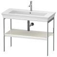 Консоль напольная Duravit White Tulip металлическая, Nordic White HighGloss (760x984x450 мм, с дерев. полкой) (WT45410H4H4) - миниатюра фото 1