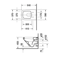Подвесной унитаз Duravit DuraStyle 540x370 мм с креплением, белый с покрытием WonderGliss (25520900001) - миниатюра фото 2