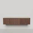 Тумба со столешницей SALINI Domino 1600 мм без раковины, фасад орех, столешница S-Stone RAL 9001 (27D216 Орех+Ral9001) - миниатюра фото 1