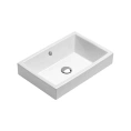 Накладная раковина GSI Kube 50x37 см белого цвета без отверстия под смеситель - миниатюра фото 1