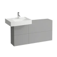 Тумба под раковину Laufen Kartell 120 см сланцево-серая (1 дверца, 2 створки) (4.0829.1.033.642.1) - миниатюра фото 1
