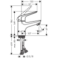 Смеситель для раковины Hansgrohe Novus 70 см, хром (без донного клапана) (71021000) - миниатюра фото 2
