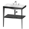 Напольная консоль Duravit XViu с раковиной и полкой, 850x800x480 мм, матовый черный/глянцевый черный (XV4715TB240) - миниатюра фото 1