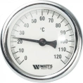Термометр биметаллический 63 мм 1/2, 120 C с погружной гильзой 75 мм Watts F+R801 OR - миниатюра фото 1