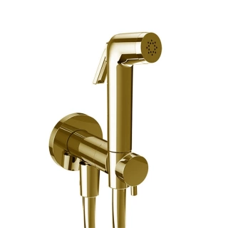 Almar Гигиенический комплект с прогрессивным смесит, в комплекте с втраиваемой частью, золото PVD полир. (E136009.GO)