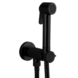 BOSSINI PALOMA Гигиенический душ с прогрессивным смесителем, лейка металлическая, шланг 1250 мм, цвет черный матовый (E37007B.073)