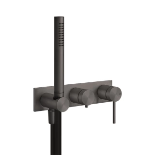 GESSI 316 Встраиваемый смеситель для ванны, автомат переключатель ванна-душ, держатель неподвижный (внешняя часть), цвет: brushed black metal pvd (54038#707)