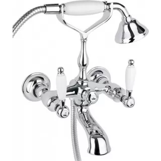 Смеситель Timo Ritz 0144Y Chrome для ванны с душем-керамические ручки