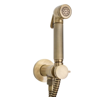 BOSSINI NIKITA Гигиенический душ с прогрессивным смесителем, лейка металлическая, шланг металлический, цвет бронза (E37008B.022)