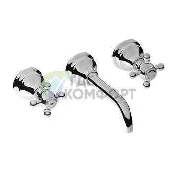 Настенный смеситель для раковины SIMAS VICTORIA на 3 отверстия, хром (VIBLI cr) - фото 1