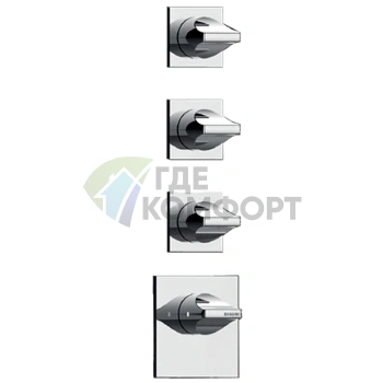 Термостатический смеситель для душа BOSSINI APICE с 3 запорными вентилями, хром (Z035205.030) - фото 1