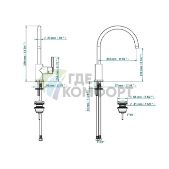 Смеситель для раковины THG Les Ondes однорычажный, на 1 отверстие, матовый никель (G8B-C01-6500) - фото 2