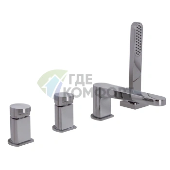 Смеситель для ванны FIMA|Carlo Frattini Next двойной на борт с душевым комплектом, хром (F3944CR) - фото 1