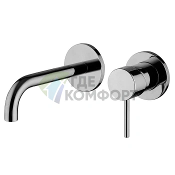 Стильный настенный смеситель Carlo Frattini SPILLO TECH для раковины с донным клапаном (F3051NSX9CR) - фото 1