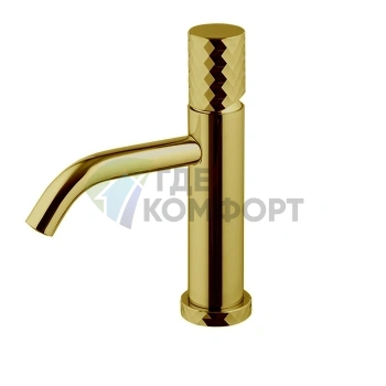 Смеситель для раковины FIMA|Carlo Frattini SPILLO TECH, 182 мм, ручка X, с донным клапаном, брашированное золото (F3031XSXOS) - фото 1