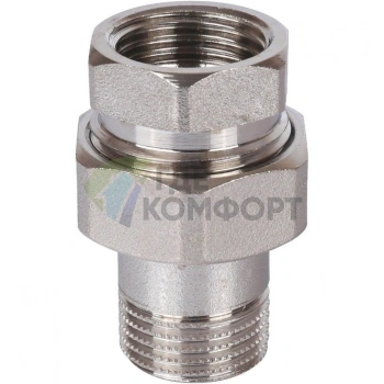 Разъемное соединение американка ВН 1/2, уплотнение под гайкой под гайкой, никелированное Stout - фото 2