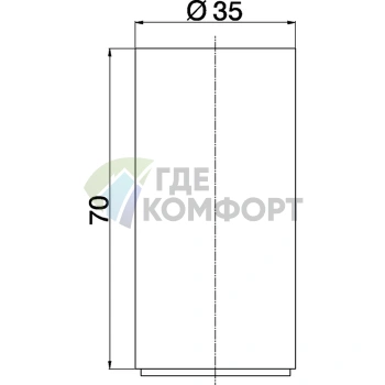 Удлинитель для смесителя CISAL h70×d35 мм, хром (ZA00610221) - фото 2