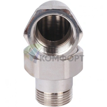 Разъемное угловое соединение американка ВН 3/4, никелированное Stout - фото 4