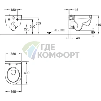 Подвесной унитаз Keramag 4U 203430 - фото 4