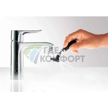 Комплект для ванной Hansgrohe Metris: смеситель для ванны с душем, смеситель для раковины и душевой гарнитур - фото 3