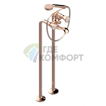 THG Hirondelles Напольный смеситель для ванны с ручным душем в цвете Blush PVD (A4J-H62-13CS) - фото 1