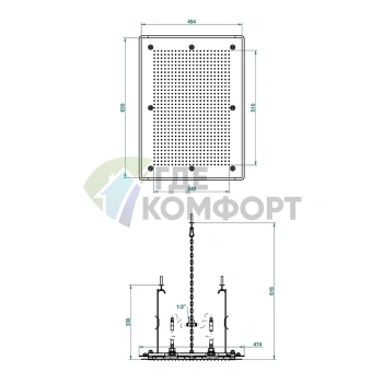 Потолочный душ THG 630х454 мм в цвете Soft Matt Gold (G00-F31-488) - фото 2
