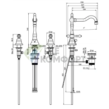 Смеситель для раковины FIMA Carlo Frattini Epoque с поворотным изливом и донным клапаном, хром (F5051CR) - фото 2