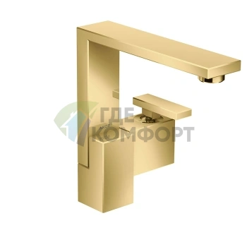 Смеситель для раковины AX Edge 190 мм с инновационным донным клапаном в роскошном золотом исполнении (46020990) - фото 1