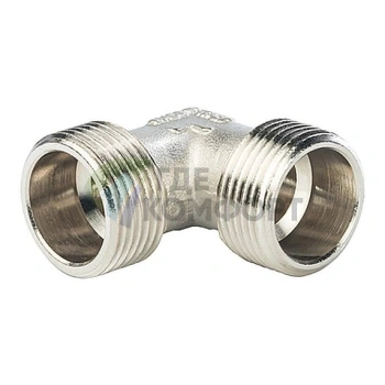 Угольник STOUT наружная резьба латунный НР 3/4 никелированный - фото 1