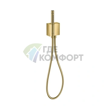 Ручной душ AX Edge: набор с держателем, шлангом и обратным клапаном в полированном золоте (46520990) - фото 1