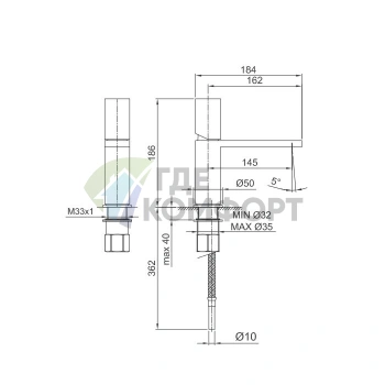 Смеситель Fantini Milano для раковины: матовая натуральная сталь (31 93 3003WF) - фото 2