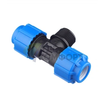 Тройник с наружной резьбой 25x1x25 ПНД Политэк - фото 3