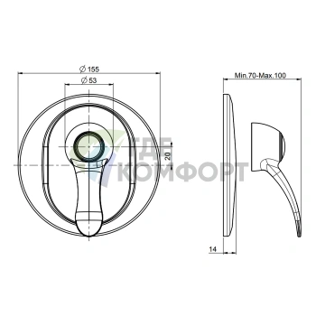 Смеситель для душа встроенный Carlo Frattini FIMA, бронза (F3309/1BR) - фото 2